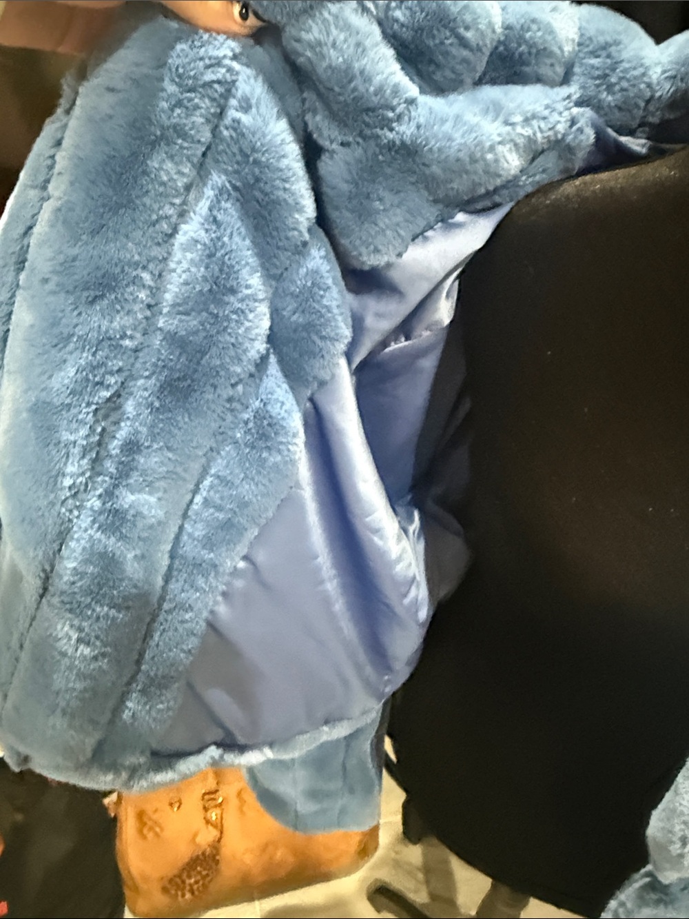 Fashion Nova Dusty Blue Plush Teddy Jacket - Picture 5 of 8